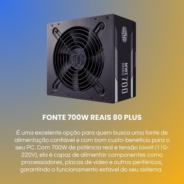 fonte 700w reais 80 plus cooler master